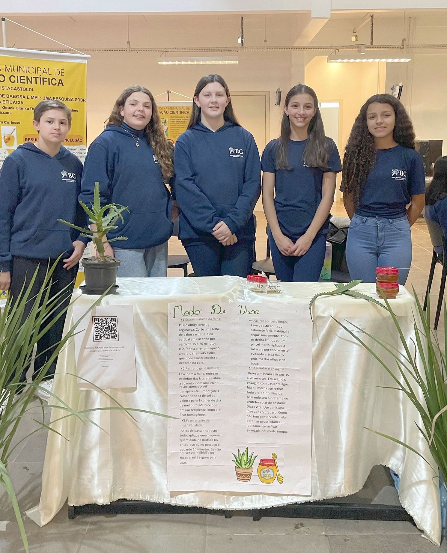 Alunos da Escola Batista Castoldi, de Palmas, apresentaram creme natural de babosa e mel
